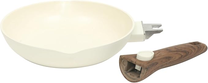 Oster SmartHandle Advance 18-Piece Ceramic Nonstick Cookware Set – Matte Linen Finish, Induction, Detachable Handles, Oven & Dishwasher Safe Pots Pans, w/Utensils & Pan Protectors