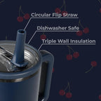 HydroJug Kids - 20 oz Insulated Kids Water Bottle with Flip Straw & Handle | Leak-Proof & Durable | Perfect for School, Sports, Lunch, Travel & Camp, Midnight