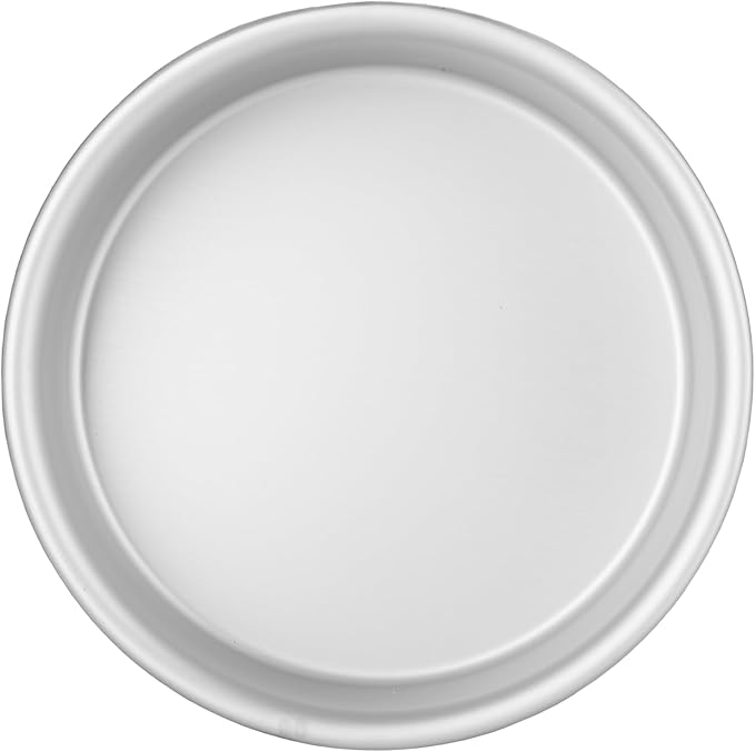 CURTA 8 Inch Round Cake Pan, 8x3 inch 2 Set Anodized Aluminum Round Baking Pan, Small Cake Pan Non-Toxic & Heavy Duty, Deep Side, Easy Clean & Dishwasher Safe