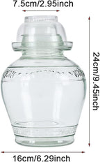 2.5L Pickle Jar Glass Jar with Lid, Wide Mouth Fermentation Jar Canning Jar for Making Pickles, Kimchi, Sauerkraut, Kombucha and Wine Brewing
