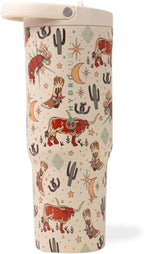 HydroJug Sport - Stainless Steel Tumbler with Straw, Vacuum Insulated, 32oz Leakproof Water Bottle, Ergonomic Design, Reusable, Dishwasher Safe, Rubber Base, Durable for Gym or Outdoors, Rodeo