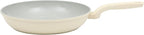 Gibson Home Barnsdall Large 12 Inch Aluminum Fry Pan Cookware Non-Toxic Premium Ceramic Non Stick Frying Pan, Kitchen Egg Pan, Omelet Pan, Always Pan, Pots and Pans, Linen White, Induction Safe