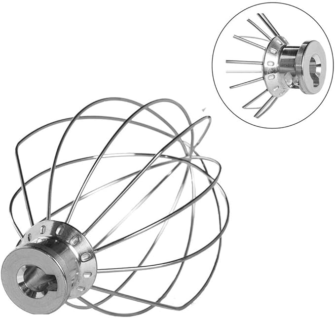 4.8 L BOWL-LIFT 6-WIRE WHIP(K5AWW) Attachment, Compatible with 5 Quart KitchenAid Bowl-Lift Stand Mixer K4SS, K5(A), K5SS, KG25G7X, KG25H0X, KG25H3X, KP50PS, KSM5, KSM50HDP, KSM500(K5AWW/ 5 Quart)