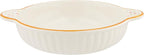 Banko Ware 13978 Oven-safe, Round Au Gratin Dish, Polka Dot and Orange Line, Diameter Approx. 8.1 inches (20.5 cm), Microwave Safe, Made in Japan