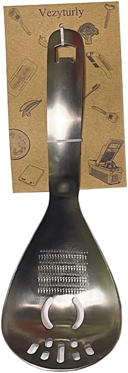 Slotted Spoon,304 Stainless Steel Multi-Functions Cooking Skimmer,Spaghetti Pasta Server Spoon,Ginger Crusher,Potato Press Tool,Egg Separator, Disher Scoop for Kitchen Utensil (Style B)