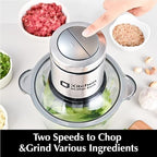 Kitchen in the box Food Processors,400W Powerful Small Meat Grinder & Food Chopper Electric Vegetable Chopper with One 8-Cups Bowl & S Blades for Meat/fish/Vegetable/Baby Food