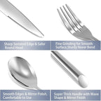 DEACORY Silverware Set Flatware Set Stainless Steel Cutlery Set Heavy Mirror Finished Dishwasher Safe Streamlined Handle Hotel Event Party Wedding Use 40 Pieces Service for 8