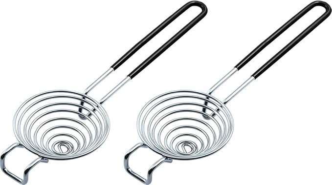 CAMKYDE Egg Separator Food Grade Stainless Steel Egg Yolk White Separation Tool, Set of 2 (Black)