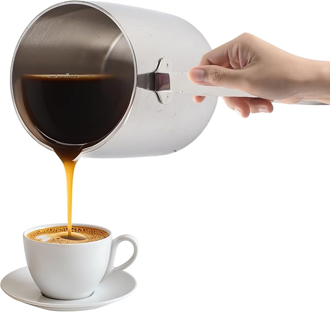 Stainless Steel Butter Warmer Pot with Scale Marks - 700ml/23.66oz Milk Heating Pot for Chocolate, Coffee, Tea - Multi-Layer Melting for Kitchen, Stovetop Safe(700ML)