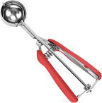 Medium Cookie Scoop, Cookie Dough Scoop, 2 Tablespoon Cookie Scooper, Red Handle, Spring-Loaded, 18/8 Stainless Steel, Comfortable Grip, For Cookies Cupcake Muffin Ice Cream Meatball