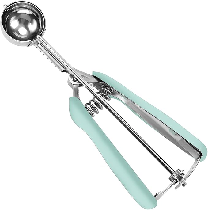 Small Cookie Scoop 1 Tbsp, Size #60 Cookie Dough Scoop, 1 Tablespoon Cookie Scoop for Baking, Mint, Spring-Loaded Scoop, Comfortable Grip