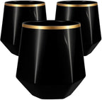 40 count Diamond Unbreakable Stemless Plastic Wine Champagne Whiskey Glasses Elegant Durable Disposable Indoor Outdoor Ideal for Home, Office, Bars, Wedding, 12 Ounce Cups (Diamond Black Matte Gold)
