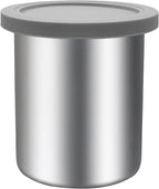 Stainless Steel Pint Containers & Lids Compatible with Ninja Creami ice Cream Maker NC500, NC501, CN501CO Delux Series– 1 Pack, 24 oz, Silicone Lids, BPA-Free, Dishwasher Safe, 5 Years Warranty
