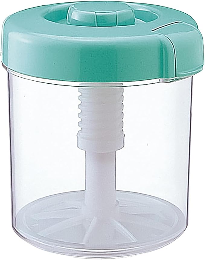 Instant Pickle Maker Vegetable Press Tsukemono Container Round Made in Japan BPA Free (Green 3.0L)