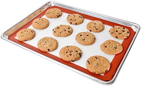 New Star Foodservice Commercial 18-Gauge Aluminum Sheet Pan & Silicone Baking Mat Set, 9 x 13 inch (Quarter Size)