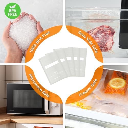 Wevac 6''x10'' and 8''x12'' 300 Count, Vacuum Sealer Bags Keeper, PreCut Bags, Ideal for Food Saver, BPA Free, Commercial Grade, Great for Storage, Meal prep and Sous Vide