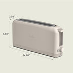 bella 2 Slice Slim Toaster, Fits-anywhere™ Kitchenware, 6 Setting Shade Control with Reheat & Cancel Buttons, Fits sourdough, 10” Long Slot, Anti Jam & Auto Shutoff, 900 Watt, Oatmilk