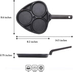 Kitchen Flower Cookin Clover 3 Divider Non Stick Egg Frying Pan (22cm x 21cm)