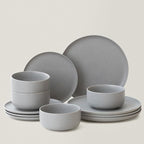 WENSHUO Dinner Plates Set of 6, Chip and Scratch Resistant (Sandstone Gray, 10.5 Inch)