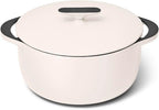 Caraway Enameled Dutch Oven - 6.5 qt Cast Iron Dutch Oven With Lid - 3 Layer Enamel Coating - No Seasoning Required - Compatible With All Stovetops - Oven Safe - No Forever Chemicals - Cream