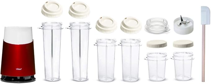 Tribest Personal Blender II, Small Portable Blender for Shakes and Smoothies with BPA-Free Cups, Red