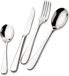 16 Piece Heavy Duty Silverware Set with Steak Knives for 4, Stainless Steel Cutlery Set, Modern Flatware Set, Utensils Set for Home, Dorms, Resturant, Cafes, Mirror Polished and Dishwasher Safe