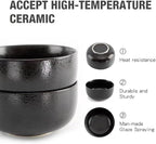 S&Q'S CERAMICS Soup Bowls - 36 Ounce Ceramic Bowl Set, Kitchen Bowls for Large Cereal, Noodle, Soup, Breakfast, Microwave and Dishwasher Safe, [Set of 4], Black and Grey