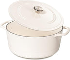 Chef Power Dutch Oven Pot with Lid 6QT, Enameled Cast Iron Dutch Oven for Bread Baking, Braising, Stews, Roasting, Oven Safe Dutch Ovens, Cream White