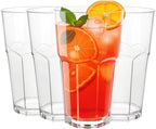 MICHLEY Unbreakable Drinking Glasses Set of 4, 12oz Tritan Plastic Highball Glass, Tumbler Glassware for Water Beer Juice