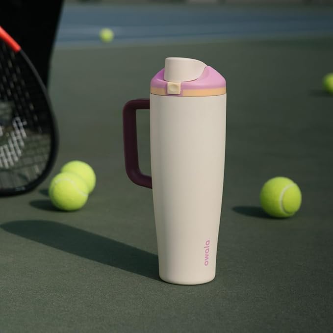 Owala FreeSip Tumbler Insulated Stainless Steel Water Bottle with Built-in Straw and Side Handle, For Travel, Work, School, and Sports, 40oz, BPA Free, Leak Proof, Daybreak