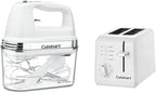 Cuisinart HM-90S Power Advantage Plus 9-Speed Handheld Mixer with Storage Case, White & 2-Slice Toaster Oven, Compact, White, CPT-122