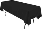 Gee Di Moda Rectangle Tablecloth - 60 x 126 Inch Black Table Cloth for 8 Foot Rectangle Table - Heavy Duty Washable Fabric - for 8 Ft Buffet Table, Holiday Party, Dinner, Wedding & Baby Shower