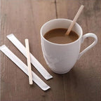 Gmark 5.5" Premium Wood Stirrer 2.3mm Thick Individual Wrapped 200 pc - Wood Coffee Stir Sticks for Tea Beverage, Corn Dog Stick Craft Stick 200/Bag GM1115D