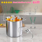21.5QT Stainless Steel canning pot with rack and lid & canning kit set,water bath canner for canning Beginners,7 pcs Canning Supplies Kit,Compatible with natural gas and induction cookers