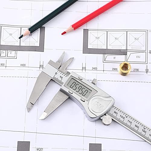 Electronic Digital Caliper, inch/Millimeter/Fraction Conversion,LCD Screen displays 0-6" Caliper Measuring Tool, Automatic Shutdown, Suitable for DIY/Jewelry Measurement