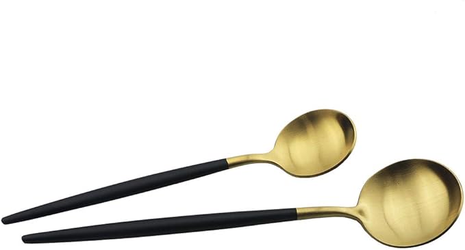 JASHII Luxury Black Gold Flatware, Silverware Sets, 20-piece Elegant Cute 18/10 Stainless Steel Silverware Set for Eating Home Kitchen Hotel Restaurant, Service Sets for 4 People, Dishwasher Safe