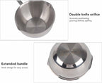 Butter Warmer Pot Small Butter Warmer Measuring Pot with Long Handle, All in One Flat Induction Bottom Mini Butter Hot Pot Milk Pot Small Saucepan Sturdy Stainless Steel (300ML)