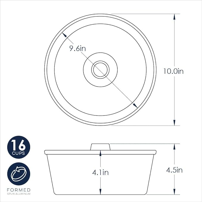 Nordic Ware Formed Angel Food Cake, 16 Cup, Twilight Blue