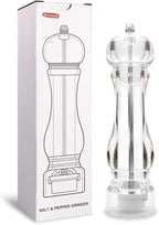 Salt Pepper Grinder Mill Arcylic,the Best Peppercorn Grinder with Adjustable Mill-Clear