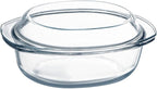 1.8 QT Oval Glass Casserole Dish With Lid, Glass Microwave Casserole Dishes Easy Grab Glass Bakeware with Glass Lid, Glass Dish with Glass Lid