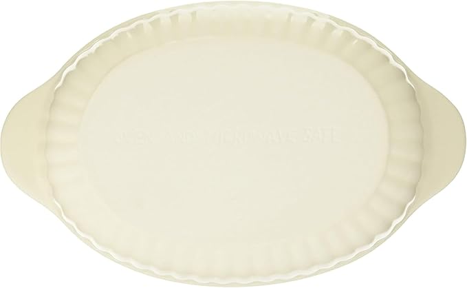 Banko Ware 12476 Oven-safe, Color Line, Oval Au Gratin Plate, Green Line, Tableware, Pottery, Microwavable, Made in Japan