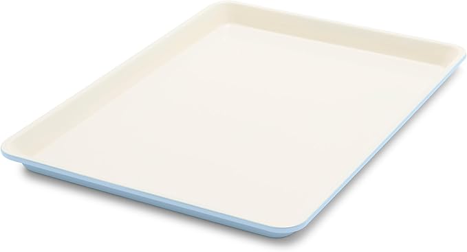 GreenLife Bakeware 18” x 13” Half Cookie Sheet Baking Pan, Non-Toxic PFAS-Free Healthy Ceramic Nonstick, Oven Safe to 450°F, Easy Release, Even Heating, Easy Clean, Blue Haze