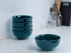 KooK Soup Bowls, Cereal Bowl, Ceramic, Bowls for Kitchen, Microwave, Dishwasher and Freezer Safe, Porcelain Dishes for Pasta, Salad, Oatmeal, Deep Interior, 20 oz, Set of 6, (Teal)