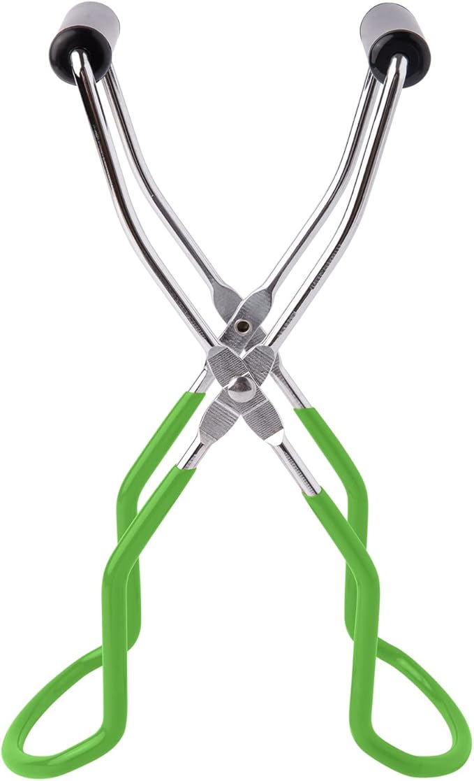 Eeoyu Canning Jar Lifter Tongs Stainless Steel Jar Lifter with Grip Handle for Home Kitchen (Green)