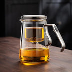 YJX Magnetic Glass Teapot, 25.4oz Small Enchanted Brewing Tea Pot, Witchcraft Magic Borosilicate Tea Set with Strainer for Loose Leaf or Herbal, Exquisite Kettle Gift for Tea Lovers(Silver)