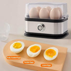 Sunny Side Master Egg Cooker, 2025 New Rapid Egg Cooker 6 Egg Capacity, Soft, Medium, Hard Boiled, Poacher, Stainless Steel Electric Eggs Cooker With Auto Shut-Off, BPA Free (1PCS)