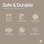 Cookie Sheet with Wire Rack Set, 2-Piece Nonstick Gray Marble Carbon Steel Pan & Cooling Rack, Space-Saving Stackable Set, PFOA, PFOS, PTFE Free, Oven Safe Up to 450°F, 17.4" Pan & 14.7" Rack