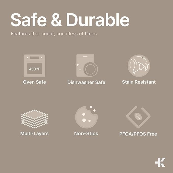 Cookie Sheet with Wire Rack Set, 2-Piece Nonstick Blue Marble Carbon Steel Pan & Cooling Rack, Space-Saving Stackable Set, PFOA, PFOS, PTFE Free, Oven Safe Up to 450°F, 17.4" Pan & 14.7" Rack