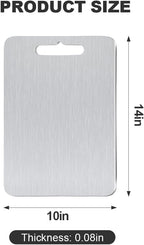 Pure Titanium Cutting Board Food Grade Cutting Board Non-slip surface is lightweight and resistant to deformation, suitable for outdoor camping and kitchen - Dishwasher safe (14"L x 10"W)
