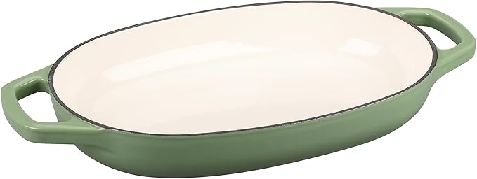 Enameled Cast Iron Dutch Oven Pot with Lid, Oval Dutch Oven for Bread Baking, Bread Oven for Homemade Sourdough Bread Baking, 5qt, Pistachio Green